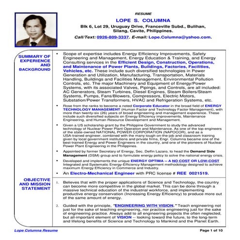 Lope Columna Comprehensive Resume 3