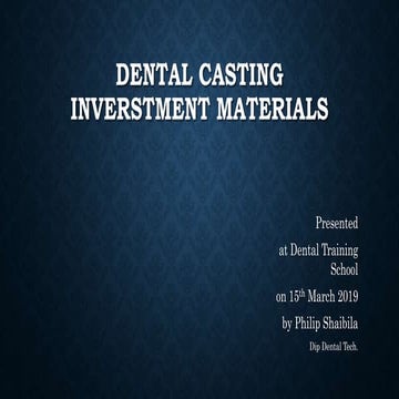 Dental casting investment materials