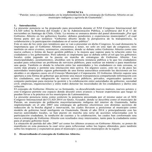 “Patzún: retos y oportunidades en la implementación de la estrategia de Gobie...