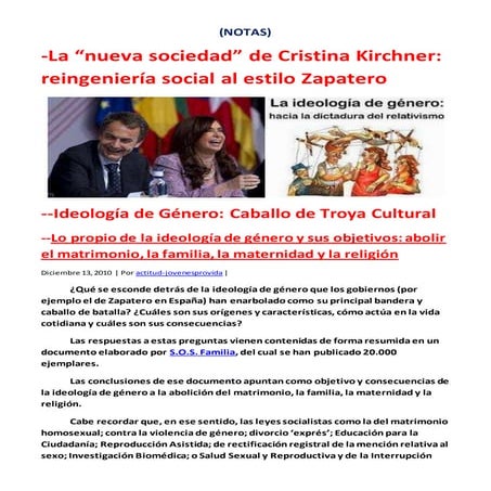 La “nueva sociedad” de Cristina Kirchner: reingeniería social al estilo Zapat...