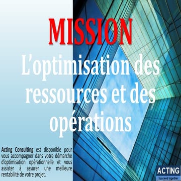 L’optimisation des ressources et des opérations | PDF