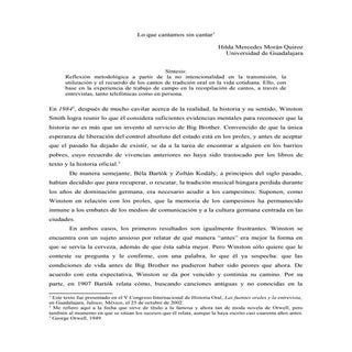 Lo que cantamos sin cantar