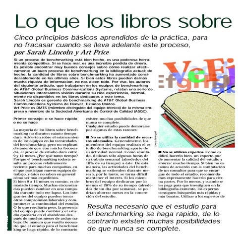 Lo que los libros, sobre el benchmarking, no dicen