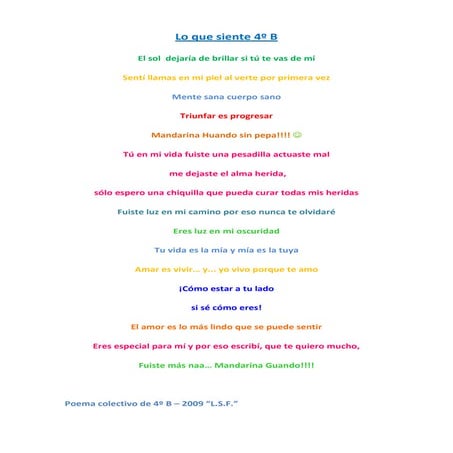 Lo Que Siente 4º B