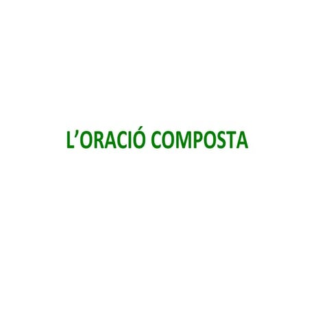 L'oració composta 