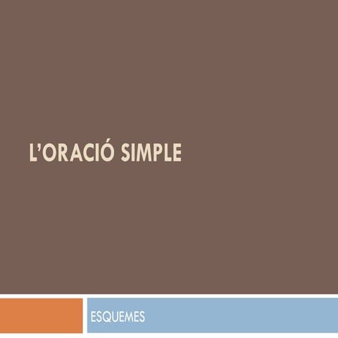 oració simple
