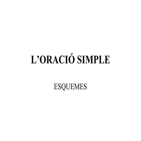 Oració simple i complements verbals