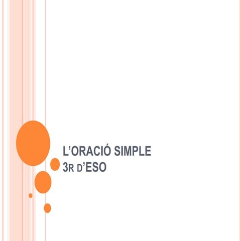 L’oració simple