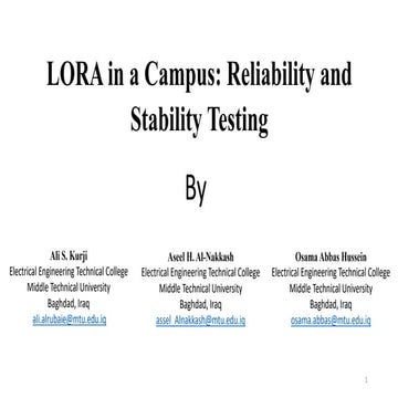 LORA in a Campus Reliability and Stability Testing.pptx