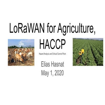 Lorawan for agriculture, haccp hazard analysis and critical control point