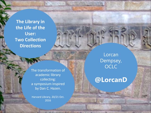 The Library In The Life Of The User Two Collection Directions Ppt The Library In The Life Of The User Two Collection Directions Ppt