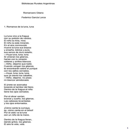 Lorca Romance Gitano