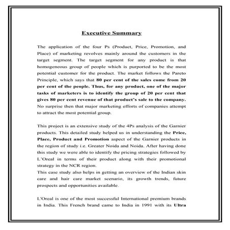 L’oreal hair dye project report