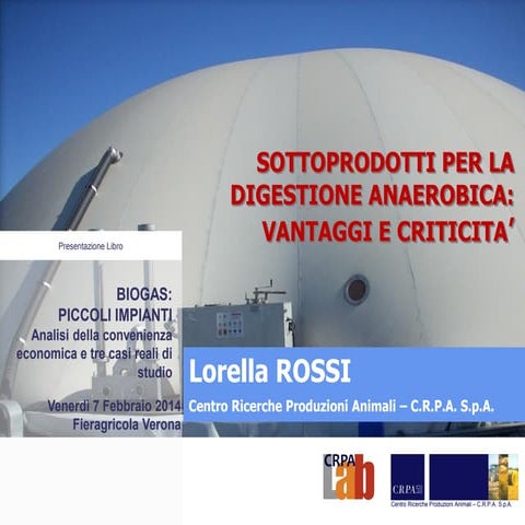 Sottoprodotti per la digestione anaerobica: vantaggi e criticità - Convegno B...