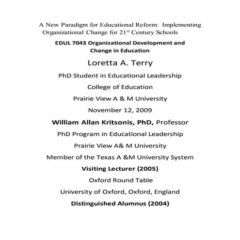 Loretta A. Terry & Dr. William Kritsonis