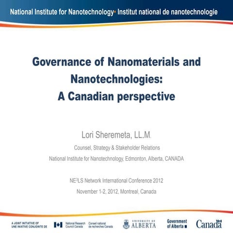 Lorie Sheremeta_Governance of nanomaterials and nanotechnologies a canadian p...