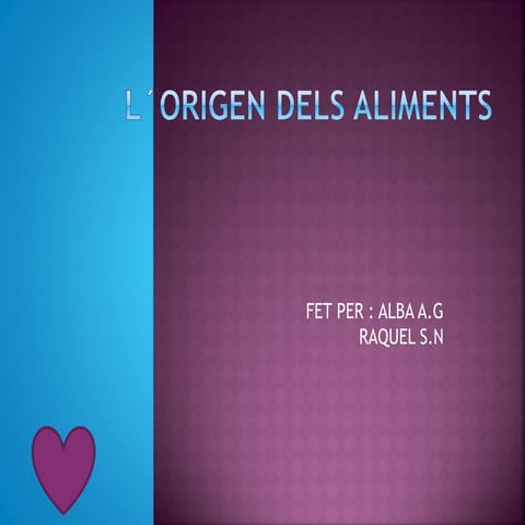 L´origen dels aliments