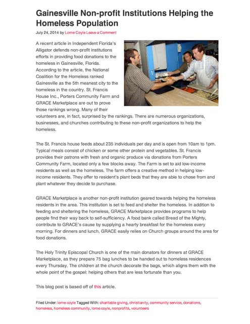 Lorne Coyle on Chef Peter Miller Volunteering at Dasie Hope | PDF
