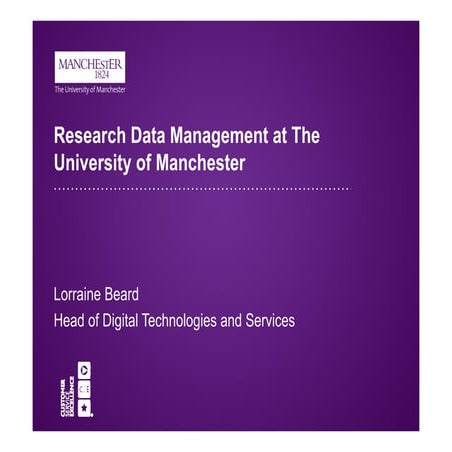Lorraine Beard RDM at the University of Manchester