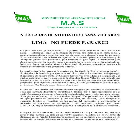 MAS la VICTORIA  > PRONUNCIAMIENTO