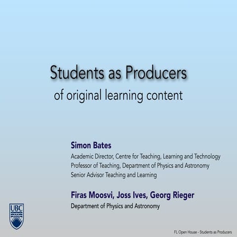 Students as producers - expert guided crowd sourcing 