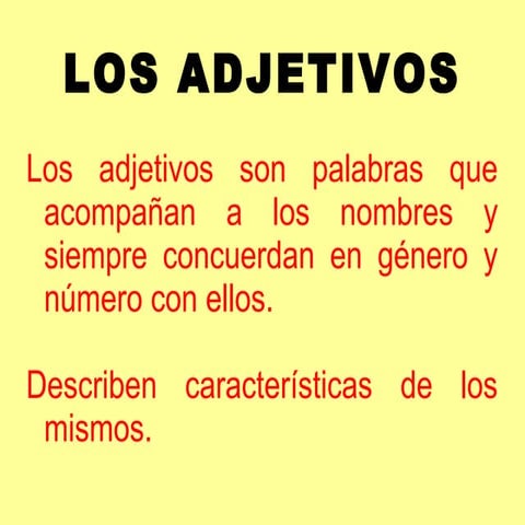 Los adjetivos calificativos