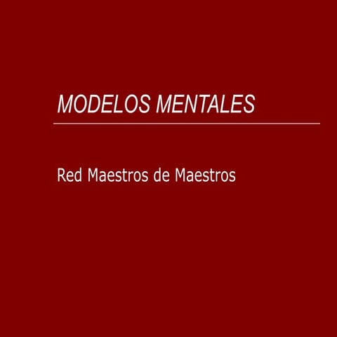 Los Modelos Mentales