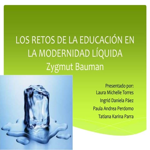 Los retos de la educación en la modernidad líquida