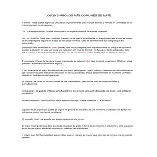 Los 30 simbolos más comunes de mate...