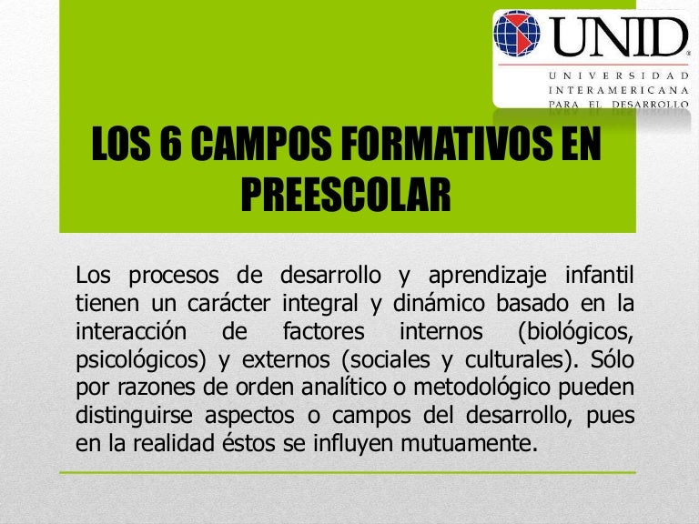 Los 6 campos formativos en Preescolar