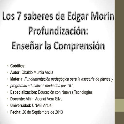 Los 7 saberes de edgar morin