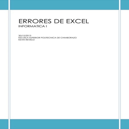 Errores en ecxel