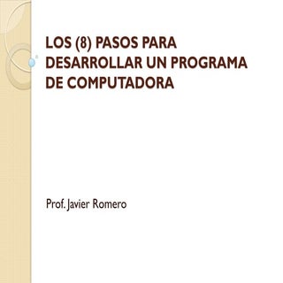 Los (8) pasos de la Programaión