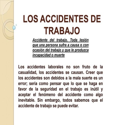 Los accidentes de trabajo