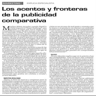 Los acentos y fronteras de la publicidad comparativa