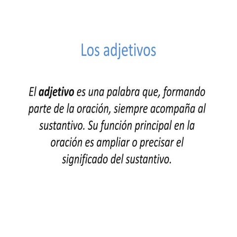 Clasificaciòn de los adjetivos