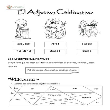 Los adjetivos calificativos