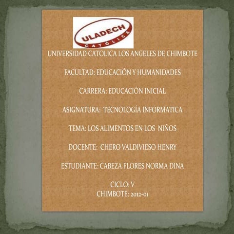 Los alimentos en los niños cabeza flores tic
