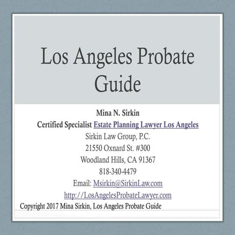 Los Angeles Probate Guide - Sirkin Law Attorneys