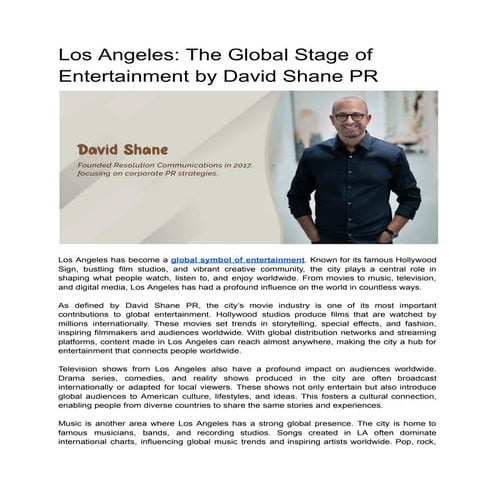 Los Angeles_ The Global Stage of Entertainment by David Shane PR.pdf