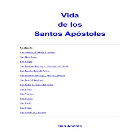 vidade los santos apostoles de nuestro señor jesucristo