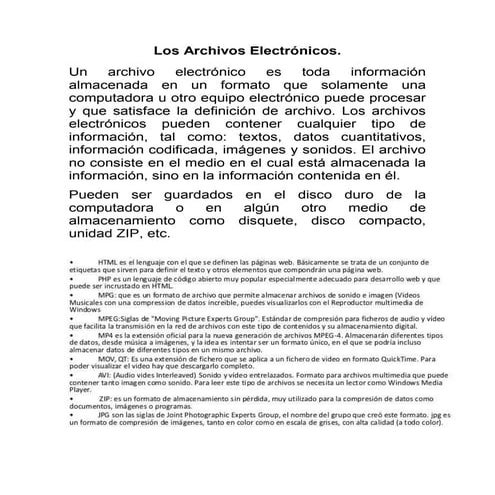 Los archivos electrónicos