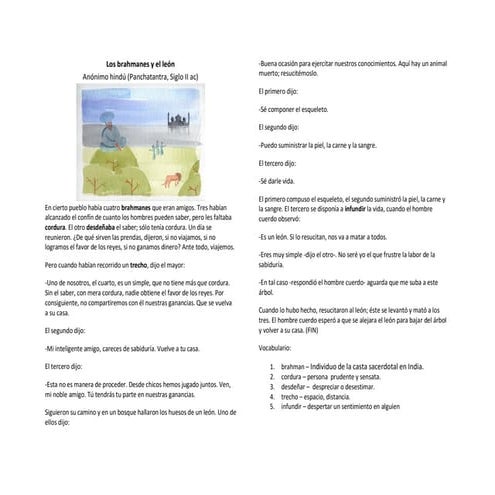 Los brahmanes y el león