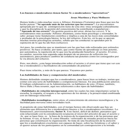 Los buenos e moderadores tienen factor x  e-moderadores -apreciativos_