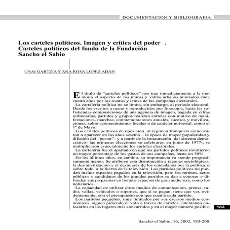 Los carteles políticos en la Fundación Sancho el Sabio, por Unai Gartzia y Rosa López Adán