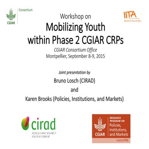 Mobilizing Youth within Phase 2 CGIAR CRPs