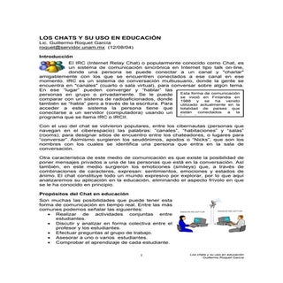 Los chat y su uso en educación