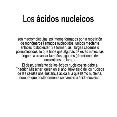 Los ácidos nucleicos yani