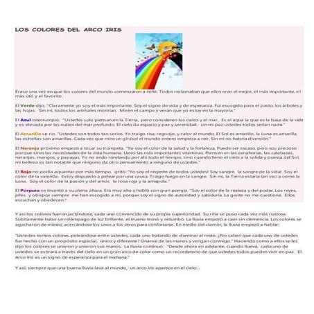 Los colores del arco iris | DOCX
