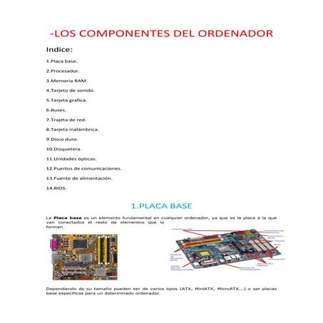 Los componentes del ordenador
